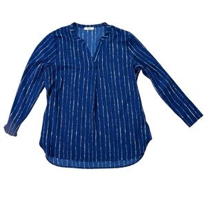 Woman’s Timeson blue and white dotted stripes tunic size XL